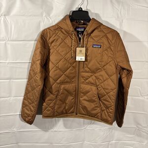 NWT Patagonia Women's XS Diamond Quilted Bomber Hoody Jacket Color Deer Brown
